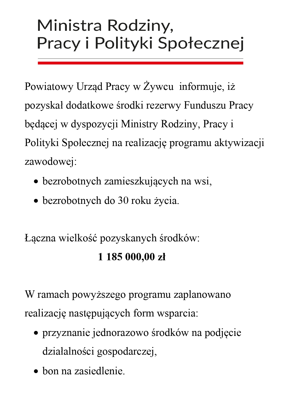 Środki rezerwy Ministry w ramach drugiego naboru 2024